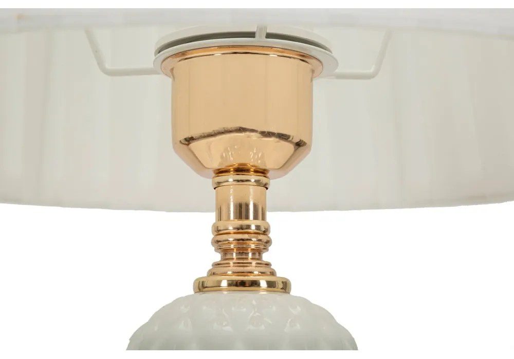 Biała lampa stołowa z tekstylnym kloszem (wysokość 57 cm) Torre – Mauro Ferretti