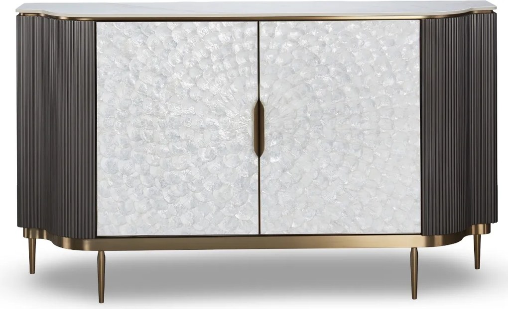Dwudrzwiowa komoda glamour Stilig ST906B w kolorze grafitowym