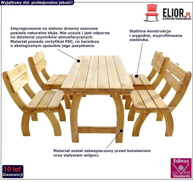 Zestaw drewnianych mebli ogrodowych P5-B96