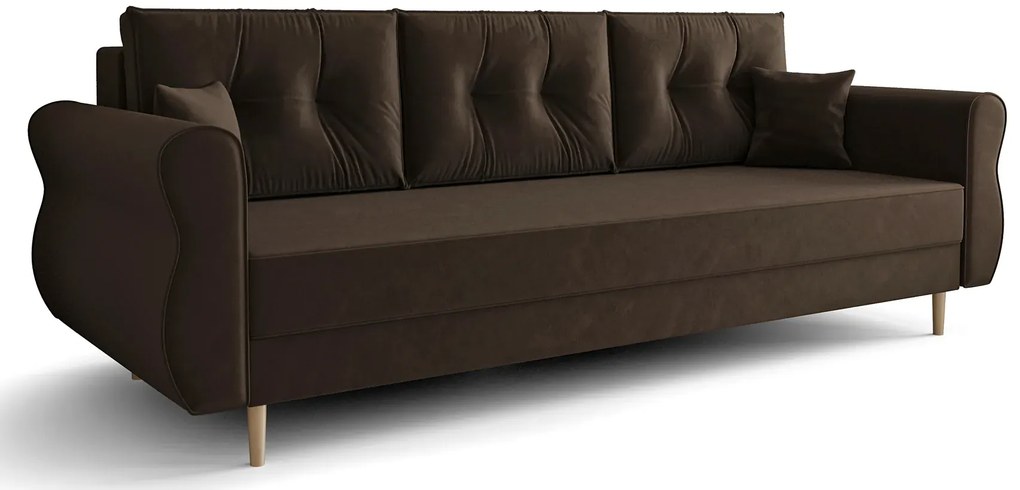 Ciemnobrązowa sofa rozkładana Sablo 4X