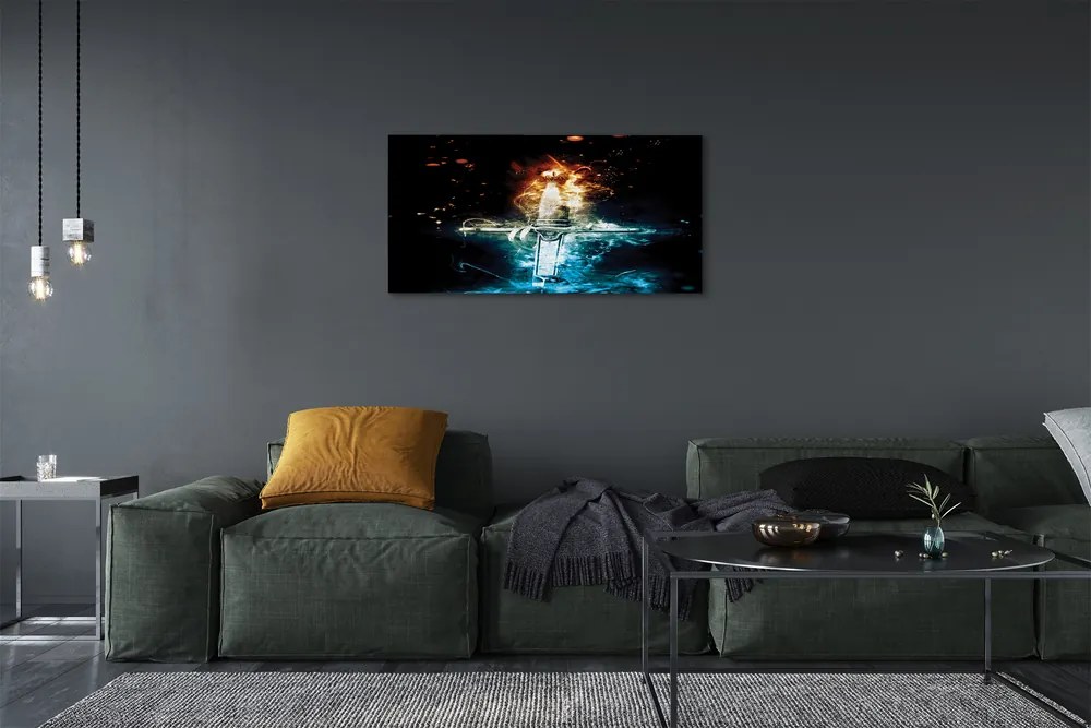 Zdjęcie na płótnie Miecz w Kolorowych Dymach