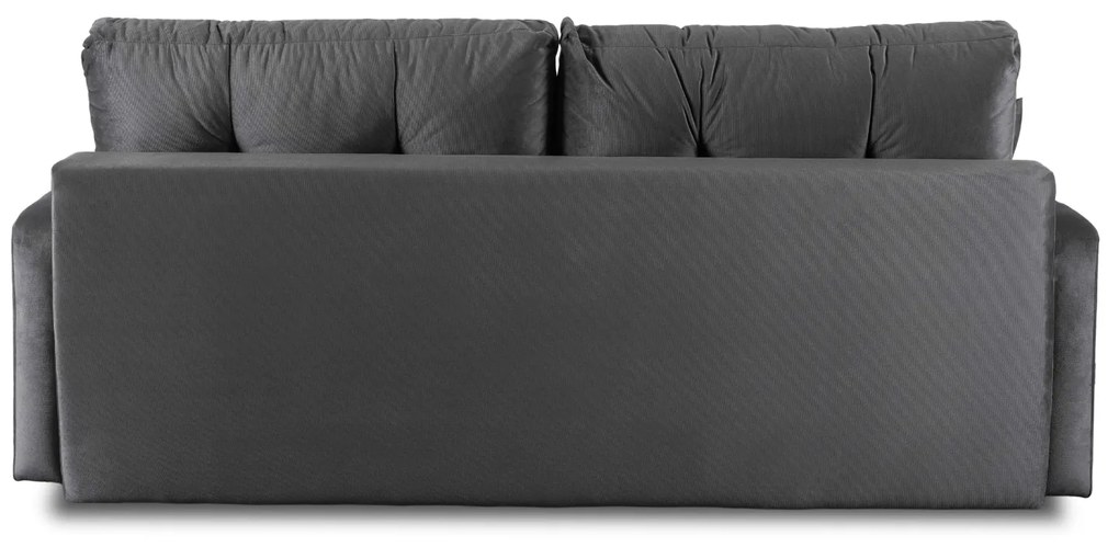 Sofa z Funkcją Spania FAVIO Wersalka Rozkładana Dwuosobowa Welurowa Szara Nowoczesna do Salonu
