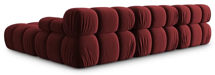 Czerwony aksamitny narożnik Bellis – Micadoni Home