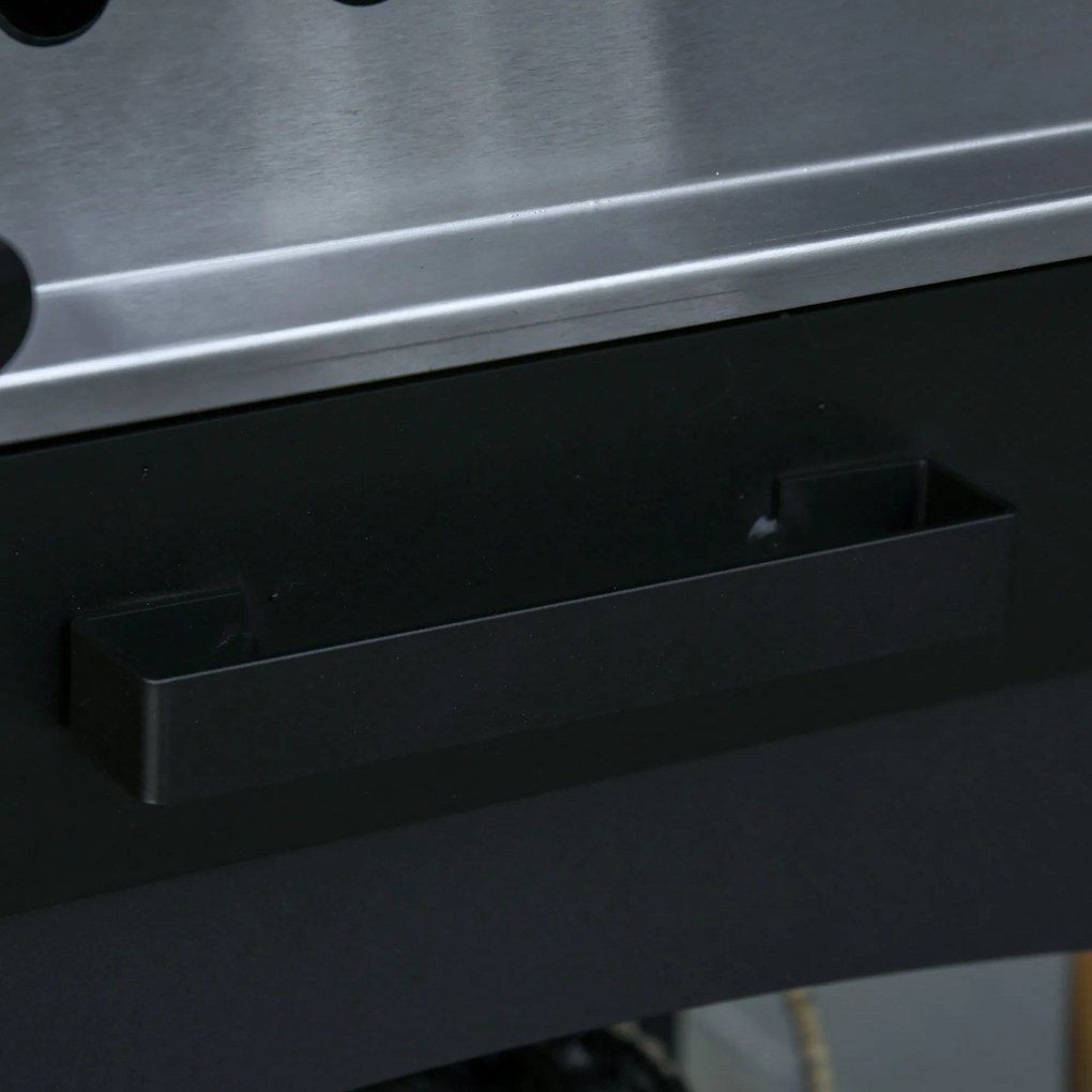 Outsunny piec do pizzy grill 3 poziomy kolor czarny + srebrny 63 x 54 x 161 cm