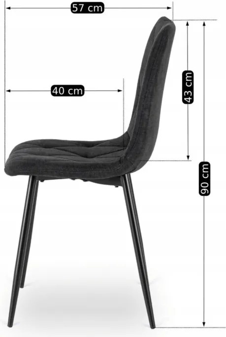 Zestaw Stół Okrągły Rozkładany HARRY 102-142 cm Dąb Craft/Czarny i 4 Krzesła Tapicerowane ROBIN 2 Czarne Nowoczesne