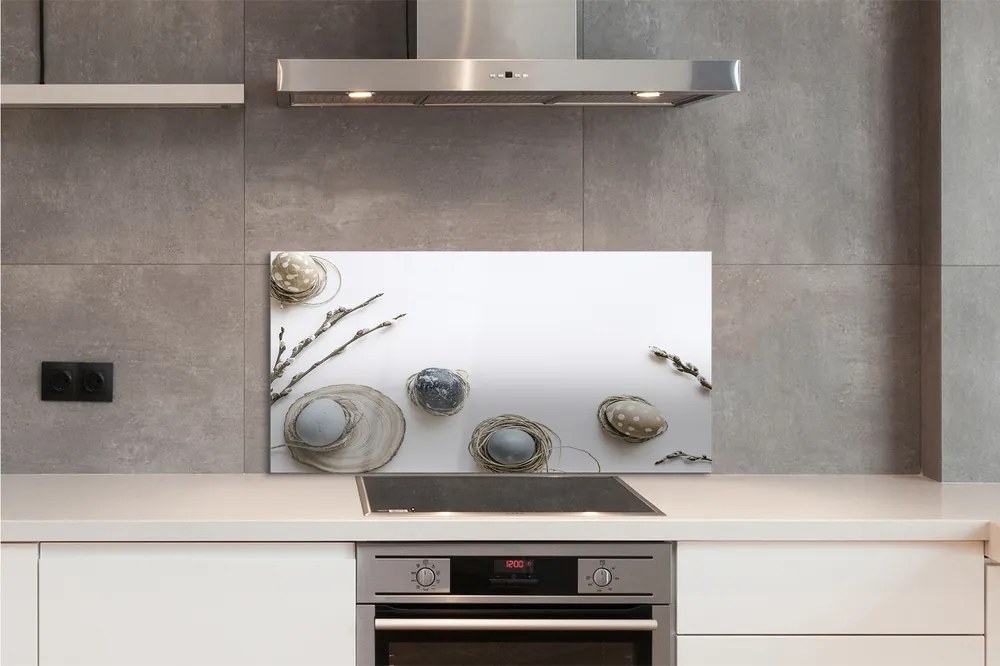 Szkło do Kuchni na Ścianę Wielkanocne Pisanki i Bazie