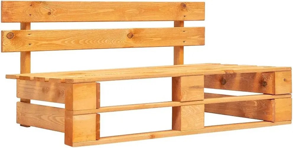 Brązowa ławka ogrodowa z palet W3-E92