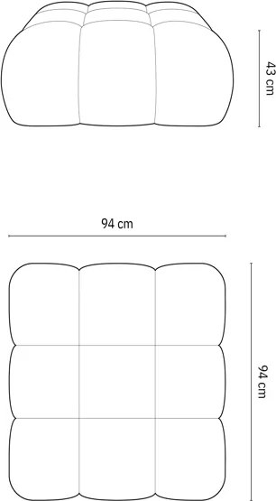 Puf Tropea Terakota Welur 94/94/43 Milo Casa