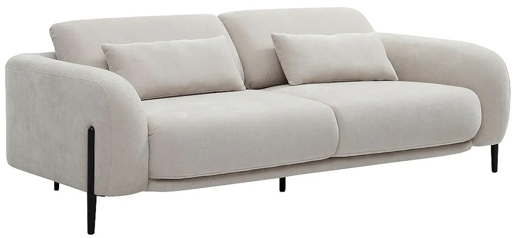 Kanapa  3-osobowa z regulowanym oparciem, beżowa tkanina ARAVIO