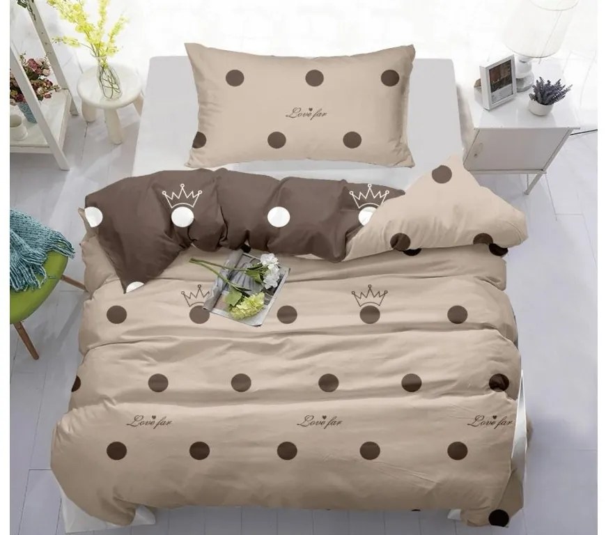 PrzytulneMieszkanie.pl PrzytulneMieszkanie.pl Bawełniana pościel CROWN BLEND kremowo-brązowa Rozmiar pościeli: 70 x 90 cm | 140 x 200 cm