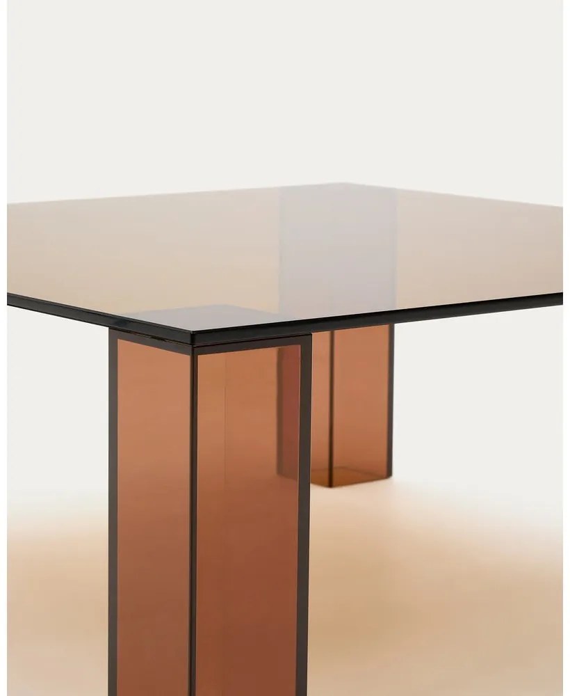 Brązowy szklany stolik 85x85 cm Adularia – Kave Home