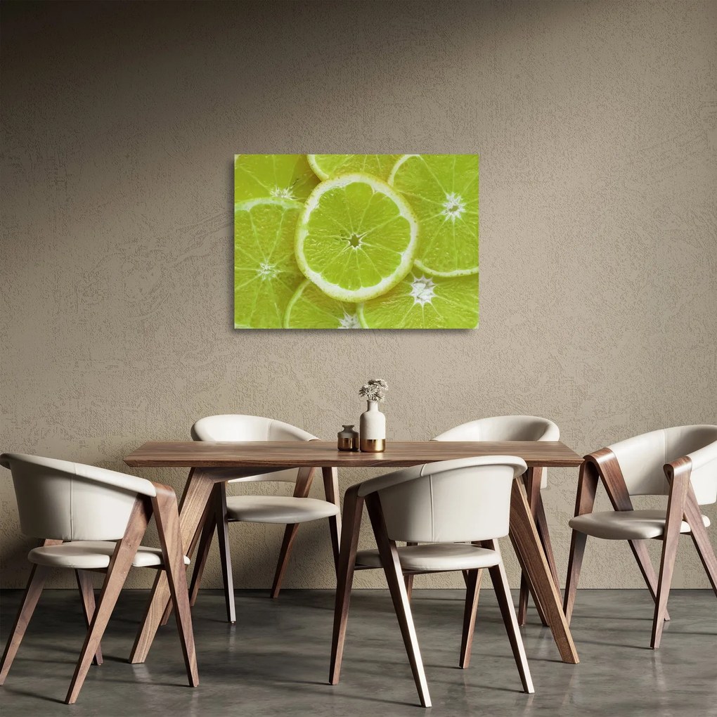 Obraz na szkle - pokrojone cytryny (70x50 cm)