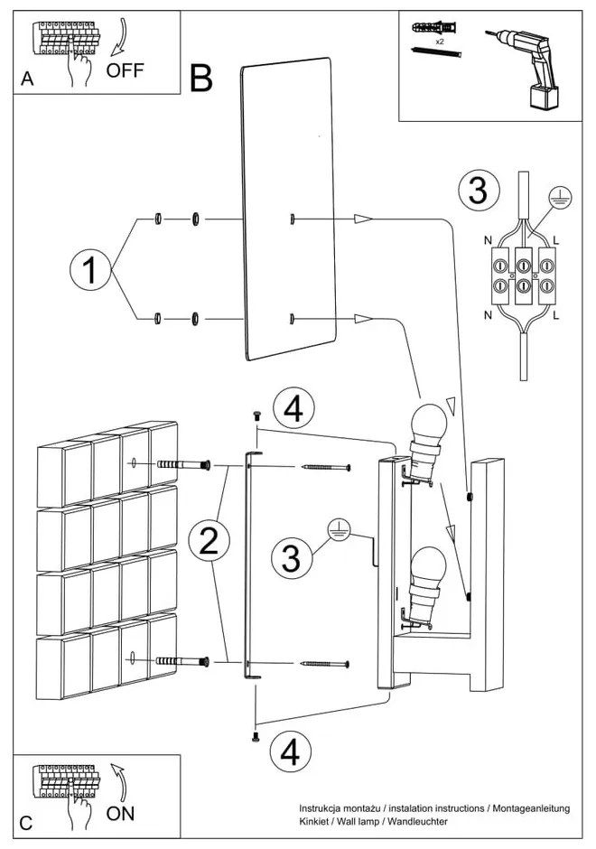 Kinkiet w naturalnym kolorze Parola – Sollux