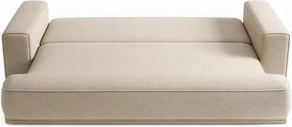 Sofa z Funkcją Spania CAMELIA Kremowa Boucle Nowoczesna