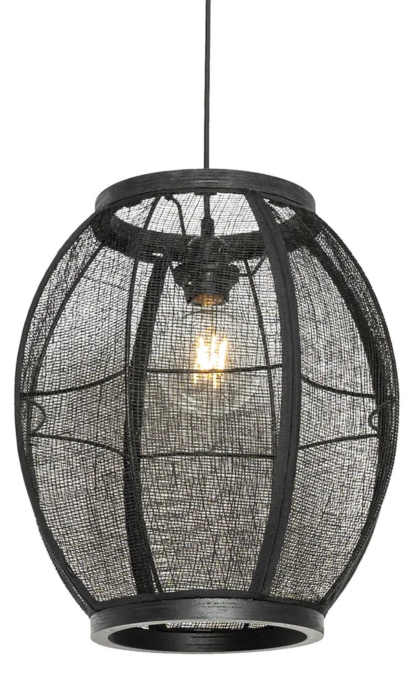 Orientalna lampa wisząca czarna 35 cm - Rob