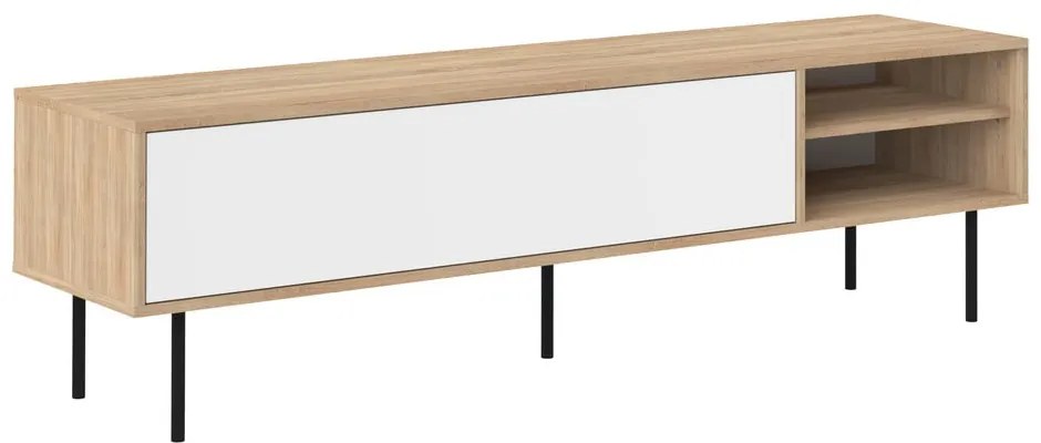 Biała szafka pod TV w dekorze dębu 165x40 cm Ampère – TemaHome