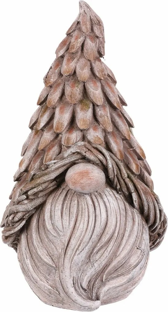 Dekoracja ogrodowa głowa krasnala, szary, 24 x 21 x 43 cm