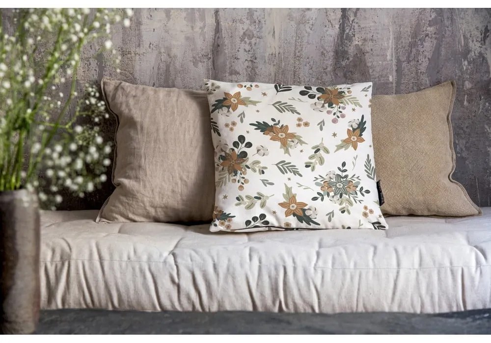 Poszewka na poduszkę ze świątecznym motywem 45x45 cm Festive Flowers – Butter Kings
