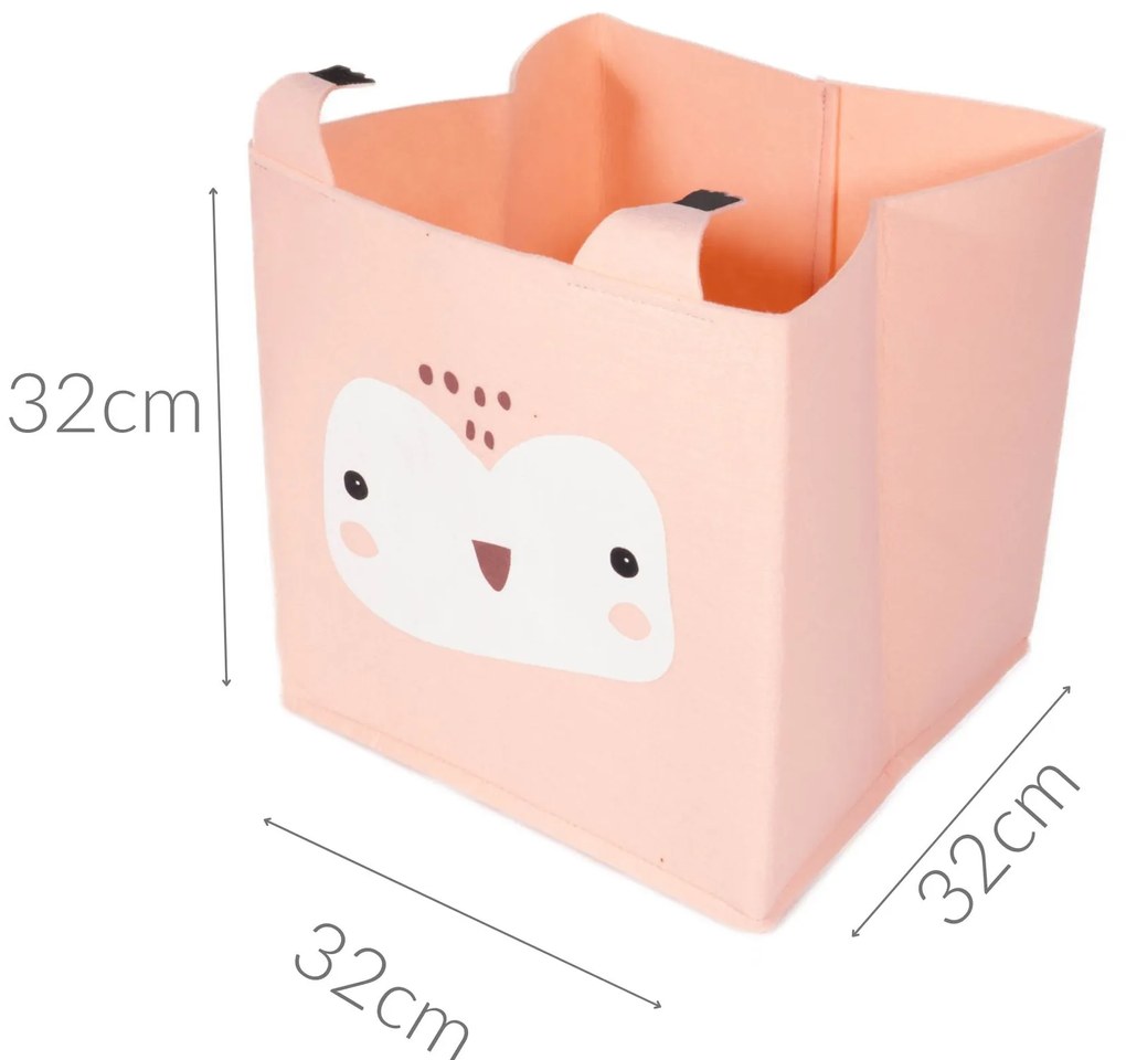 Pojemnik na zabawki składany FOREST FRIENDS, z uszkami, filcowy