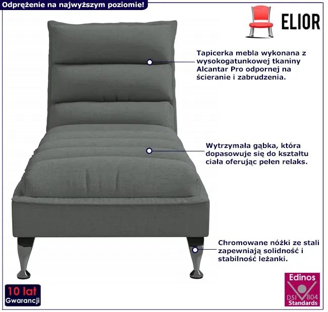 Ciemnoszara leżanka do salonu D9-H58
