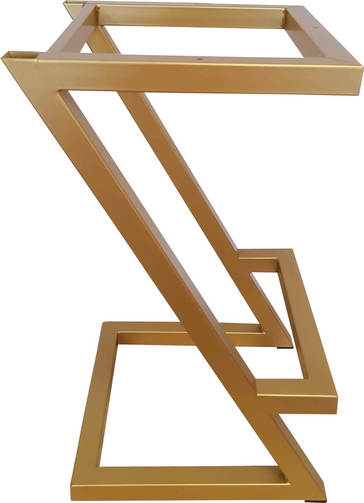 Hoker ZETA krzesło barowe tkanina Welur podstawa metalowa LOFT : Kolor Stelaża - Złoty, Kolor tkaniny - VELVET - MG16