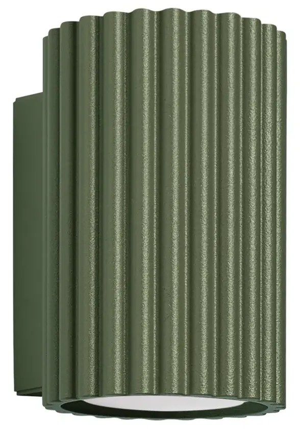 Kinkiet KARBON 10 zielony oliwkowy ryflowany SOLLUX  LIGHTING