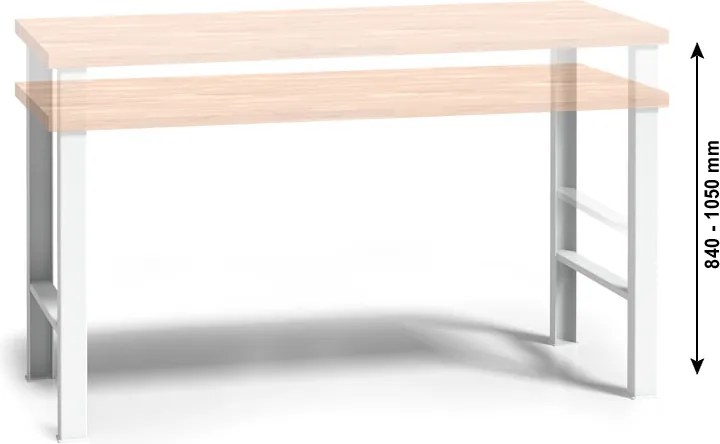 Stół warsztatowy G3, metalowe nogi z regulacją wysokości, 2000 mm