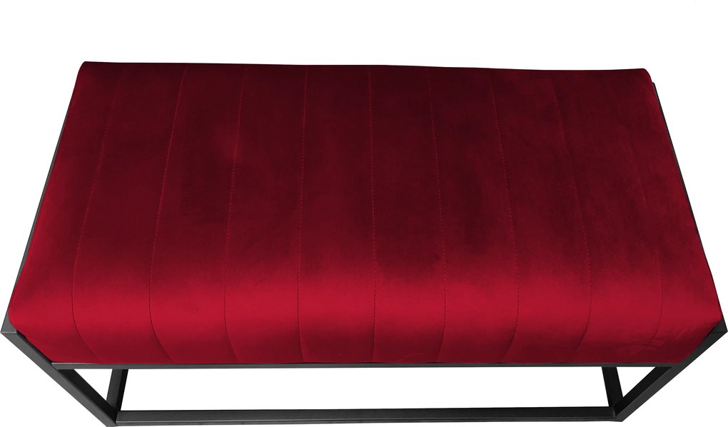 Ławka KAYA tkanina Welur loft ławka metal : Kolor Stelaża - Czarny , Kolor tkaniny - VELVET - MG31, Typ tkaniny - Velvet