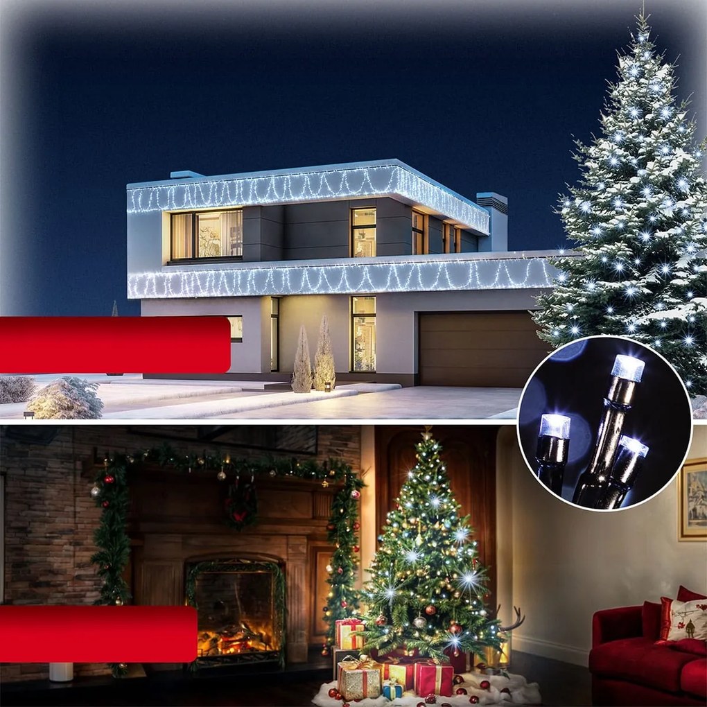 Świąteczny łańcuch świetlny SIMPLE, 40m, zimna biała Monzana