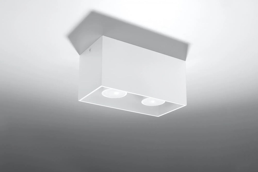 Biały prostokątny plafon LED - EX509-Lenobri