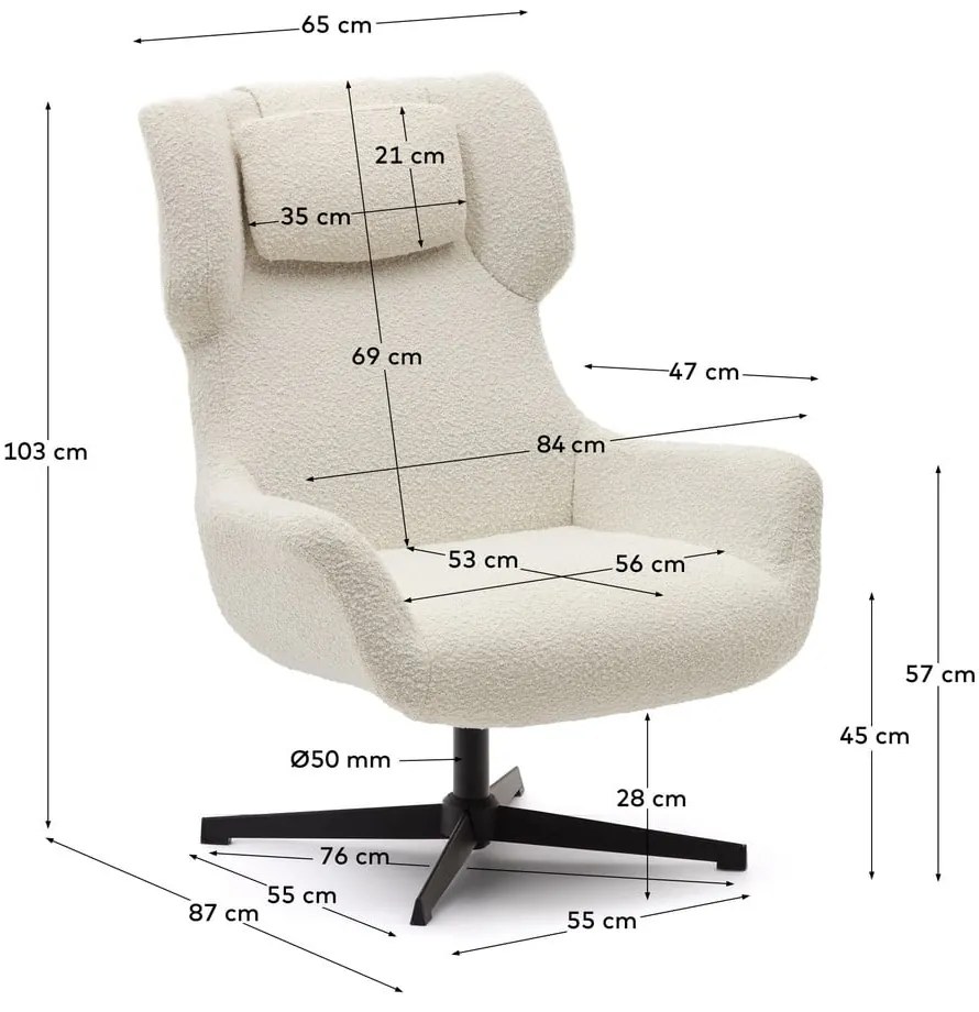 Kremowy fotel Zalina – Kave Home