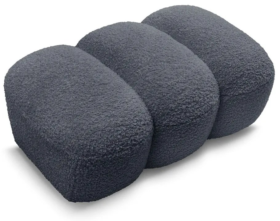 Ciemnoszary podnóżek z materiału bouclé Hippolyte – Bobochic Paris