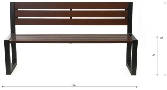 Nowoczesna industrialna ławka palisander H3-G08