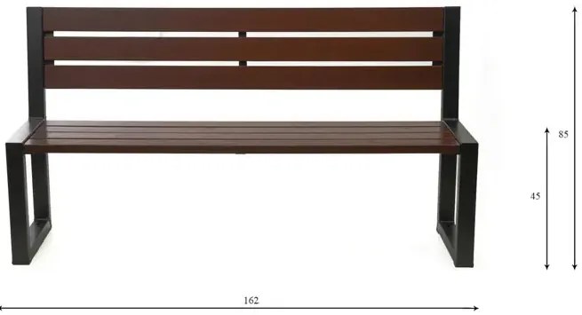 Nowoczesna industrialna ławka palisander - Tremis 3V