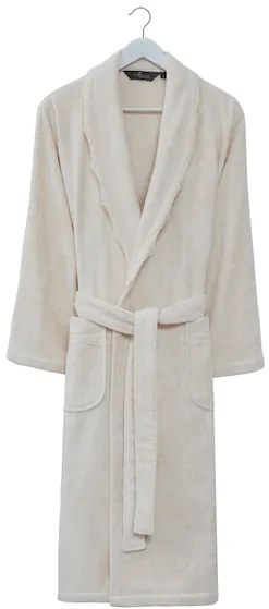 Elegancki szlafrok STELLA z koronką w ozdobnym opakowaniu XL Kremowy