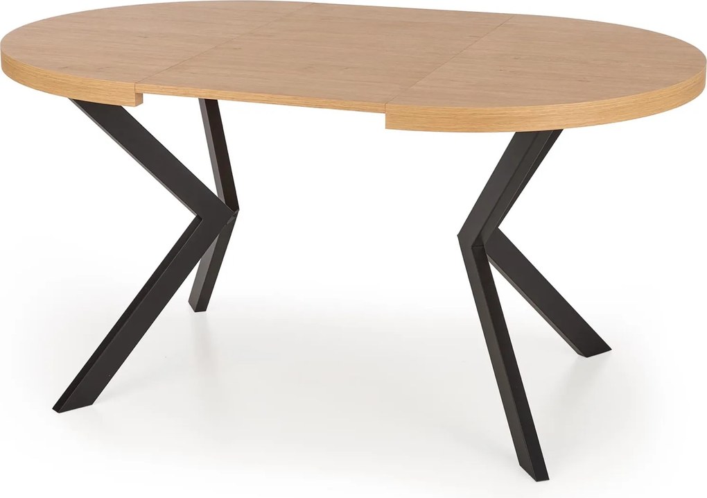 Okrągły rozkładany stół do jadalni Peroni dąb złoty / czarny