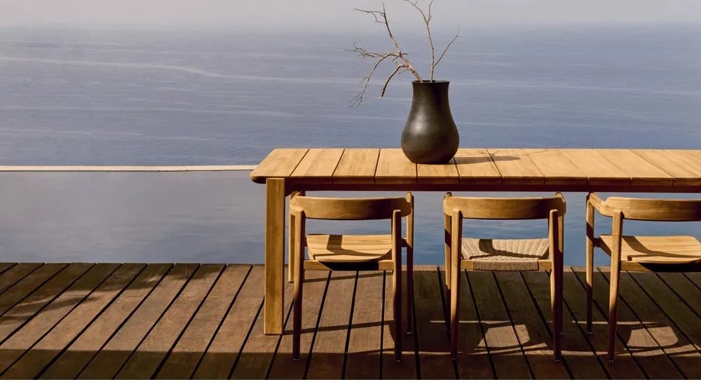 Stół ogrodowy z litego drewna tekowego 102x220 cm Icaro – Kave Home