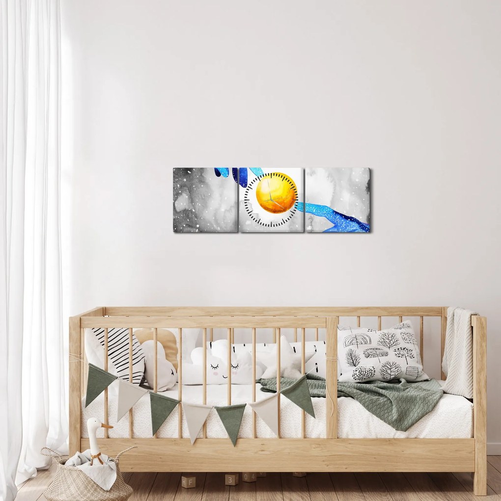 Obraz - Połączenie (z zegarem) (90x30 cm)
