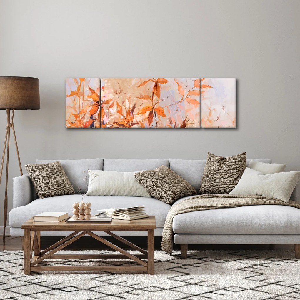 Obraz - Malowane kwiaty (170x50 cm)