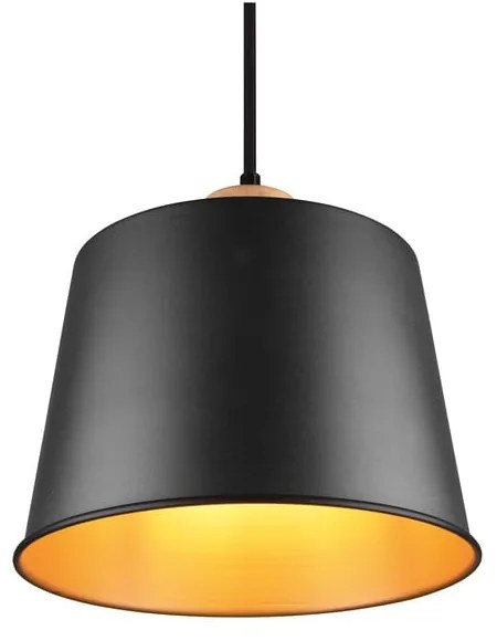 Czarno-naturalna lampa wisząca z metalowym kloszem ø 18 cm Harris – Trio