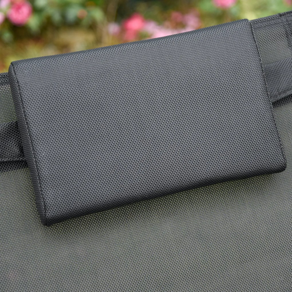 Outsunny Fotel bujany Krzesło obrotowe Krzesło ogrodowe Fotel bujany Siatka metalowa Czarny 150 x 62 x 88 cm | Aosom.pl