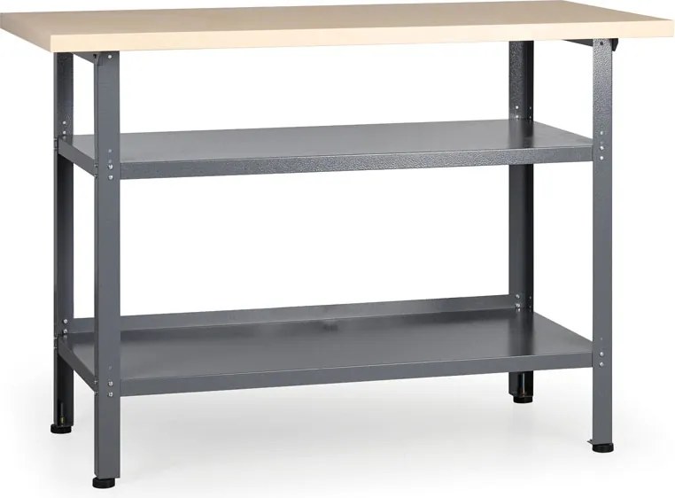 Stół warsztatowy G1, 840 x 1200 x 600 mm, 2 półki