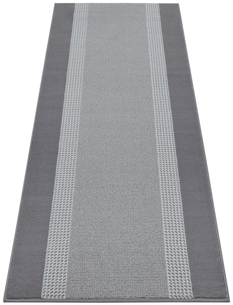 Dywan nowoczesny Basic jasny szary chodnik 80 cm x 250 cm