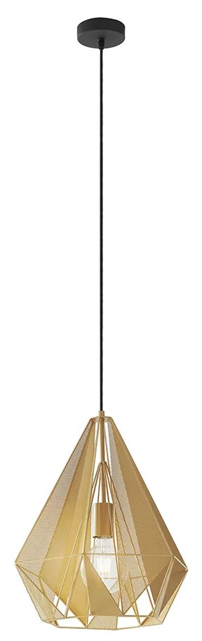 Industrialna lampa wisząca złota z siatką - CarcassPrzemysłowy Oswietlenie wewnetrzne