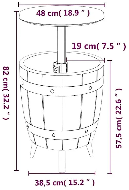 Stolik z miejscem na chłodzenie napojów H3-S43