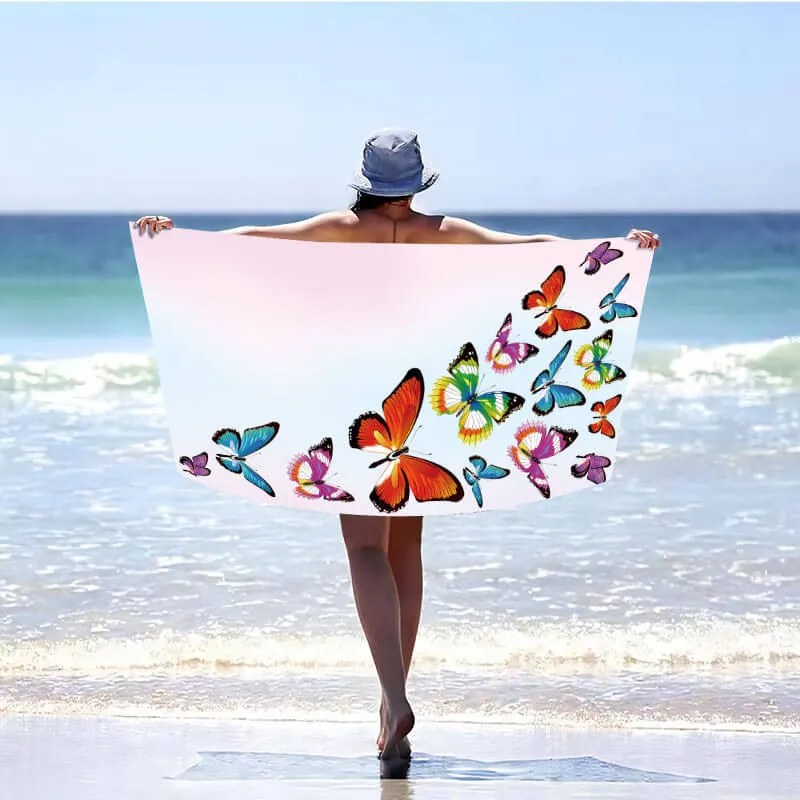 Ręcznik plażowy SILMARI 100x180 cm kolorowy, 100% mikrofibra