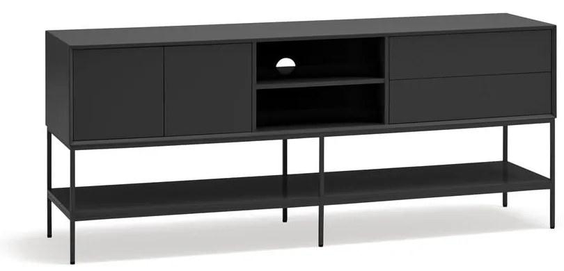 Czarna szafka pod TV 175x74x45 cm Platt – Teulat
