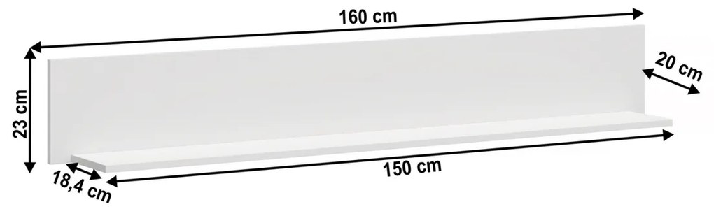 Półka OLJE 160, biały
