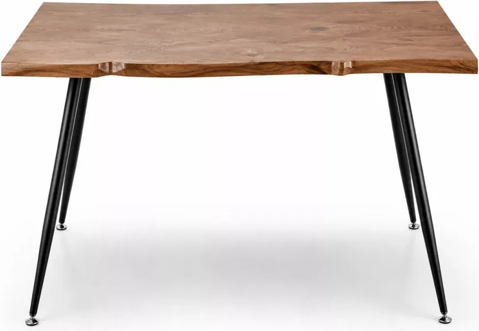Prostokątny stół Norvik 120x80 cm z blatem z okleiny MDF i nogami czarnymi metalowymi do kuchni