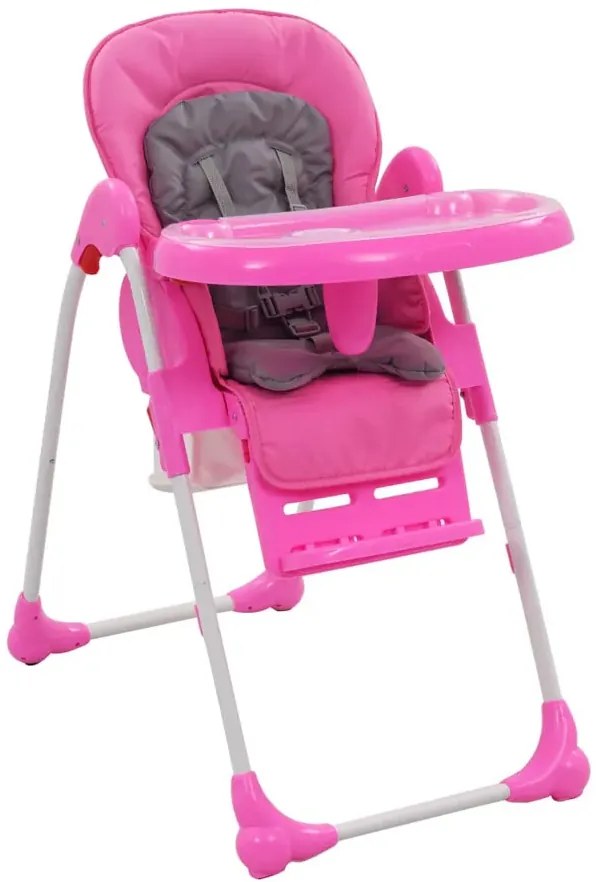 Różowe regulowane krzesełko do karmienia W2-K60